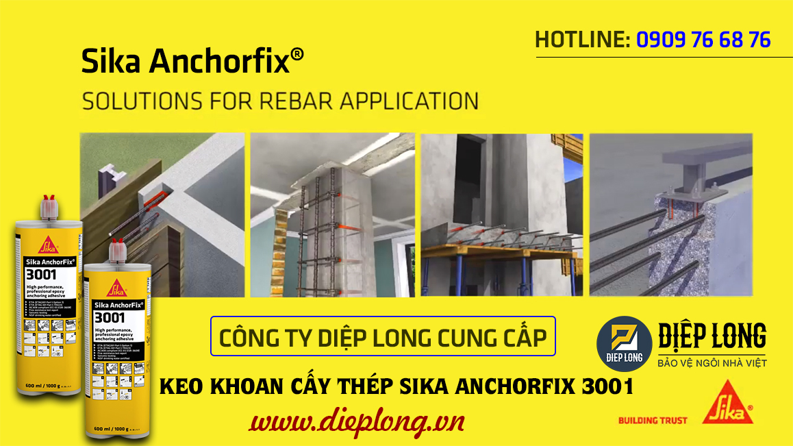 Keo khoan cấy thép sika anchorfix 3001