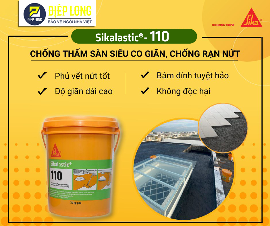 Diệp Long nhà phân phối và cung cấp Sikalastic®-110 chống thấm tốt cải tiến đần hồi cao